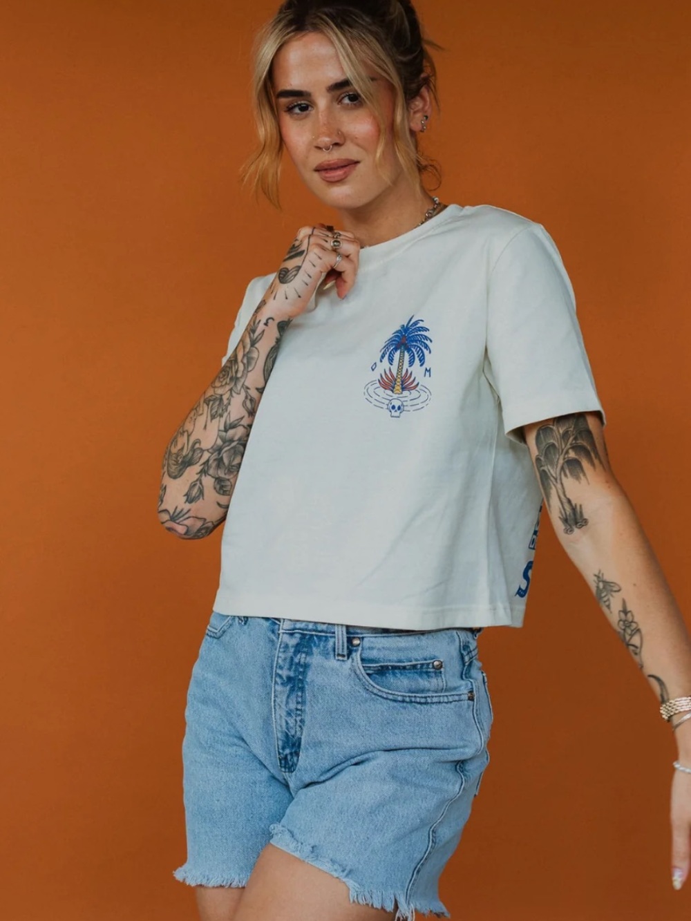 Small Talk Survivor Graphic Tee - White/Blue - Picture 2 of 3